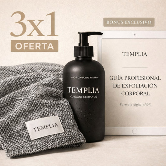 Toalla Exfoliante Corporal Templia 3×1 | Kit de Limpieza y Renovación